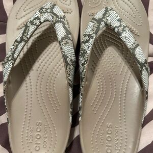 Crocs Iconic Comfort Snake Print Sandals